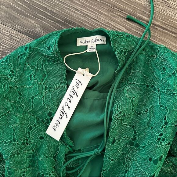 For Love and Lemons Casey Mini Dress in Green New - Picture 7 of 9